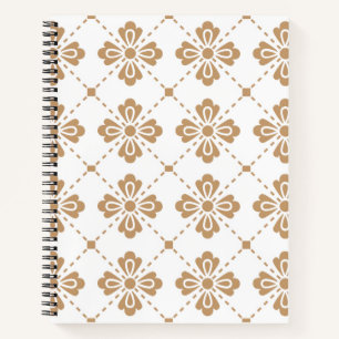 "Klassisches Gitter" Geometrisches Blumen-Hardcove Notizblock