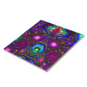 Klassisches Glasmuster in Blau, Grün, Rot Fliese (Seite)