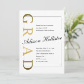 Klassisches Gold-ABSOLVENT Foto-Abschluss-Party Einladung (Stehend Vorderseite)