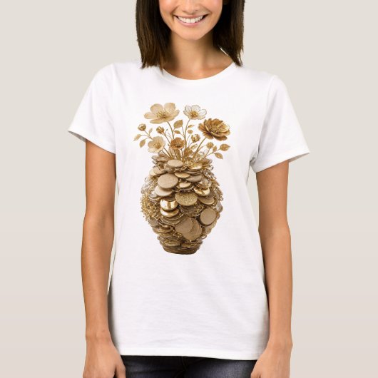 Klassisches Gold ABSTRACT ART Statement Design T-Shirt (Vorderseite)