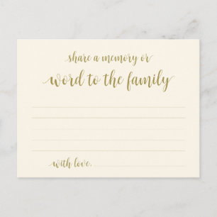 Klassisches Gold, Bestattungsservice, Speicherkart Postkarte