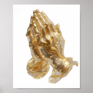 Klassisches Gold BETENDE HÄNDE Poster