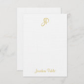 Klassisches Gold Calligraphy Monogram Vertikales D Mitteilungskarte (Vorne/Hinten)