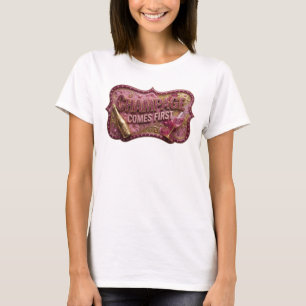 Klassisches Gold CHAMPAGE KOMMT ZUERST Statement-T T-Shirt