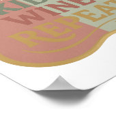 Klassisches Gold COFFEE KIDS WINE REPEAT 3D-Textku Poster (Ecke)