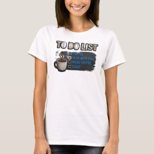 Klassisches Gold COFFEE SPIEL MIT HUND Kunstkompos T-Shirt