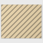 Klassisches Gold Diagonal Stripe Wrapping Paper Geschenkpapier (Flach)