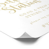 Klassisches Gold Floral Selfie Station-Zeichen Poster (Ecke)