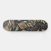 Klassisches Gold Foliage Botanisches Grau Design Skateboard (Horizontal)