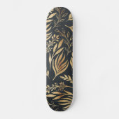 Klassisches Gold Foliage Botanisches Grau Design Skateboard (Vorderseite)