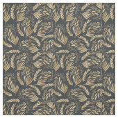 Klassisches Gold Foliage Botanisches Grau Design Stoff (Muster)