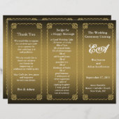 Klassisches Gold für das Hochzeitsprogramm (Vorne/Hinten)