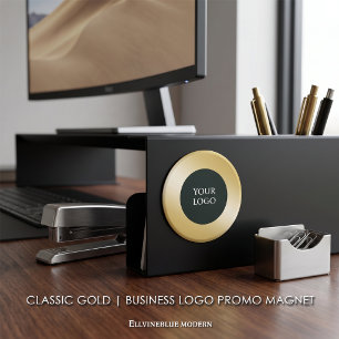 Klassisches Gold-Geschäftslogo-Promo Magnet
