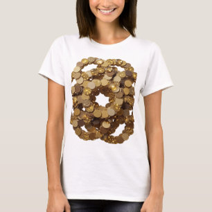Klassisches Gold GOLDEN COINS Künstlerisches Motiv T-Shirt