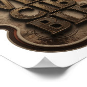 Klassisches Gold INVINCIBLE 3D-Textkunst Poster (Ecke)