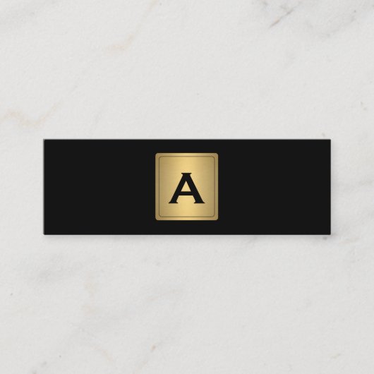 Klassisches Gold-Label mit Monogramm Mini Visitenkarte (Vorderseite)