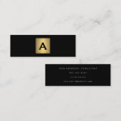 Klassisches Gold-Label mit Monogramm Mini Visitenkarte (Vorne/Hinten)