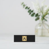 Klassisches Gold-Label mit Monogramm Mini Visitenkarte (Stehend Vorderseite)