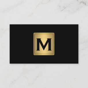 Klassisches Gold-Label mit Monogramm Visitenkarte