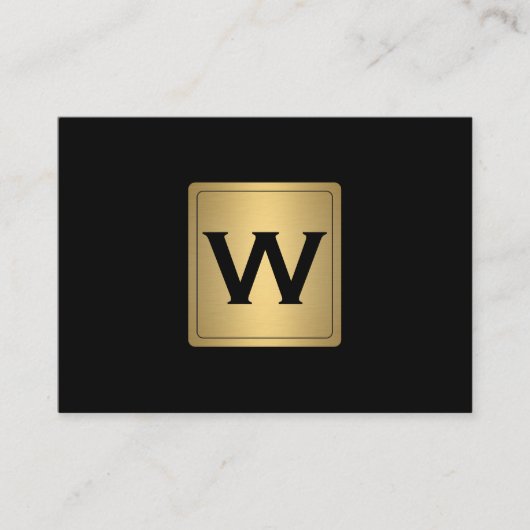 Klassisches Gold-Label mit Monogramm Visitenkarte (Vorderseite)