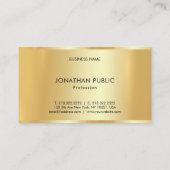 Klassisches Gold-Look Moderne Minimalistische Vorl Visitenkarte (Rückseite)