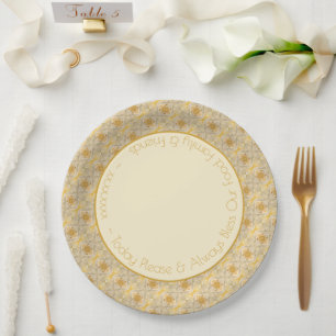Klassisches Gold mit Gemustertem Designer Pappteller