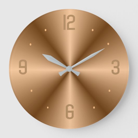 Klassisches Gold mit großen Zahlen> Minimalistisch Große Wanduhr (Vorderseite)