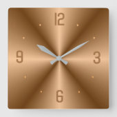 Klassisches Gold mit großen Zahlen> Minimalistisch Quadratische Wanduhr (Vorderseite)