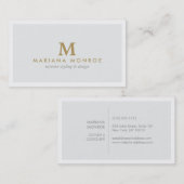 KLASSISCHES GOLD-MONOGRAMM AUF LICHTGRAD VISITENKARTE (Vorne/Hinten)