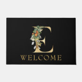 Klassisches Gold Monogramm E mit Obst Fußmatte (Vorderseite)