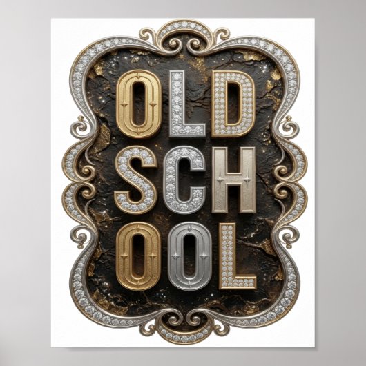 Klassisches Gold OLD SCHOOL Fettdesign Poster (Vorne)