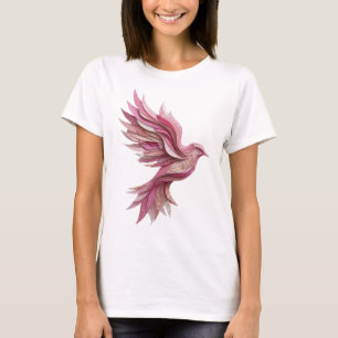 Klassisches Gold PINK BIRD Custom Design T-Shirt