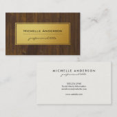 Klassisches Gold Rustikales Holz Visitenkarte (Vorne/Hinten)