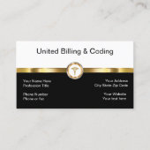 Klassisches Gold, schwarz und weiß, medizinische R Visitenkarte (Vorderseite)