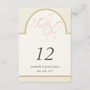 Klassisches Gold Stripes Tischnummer