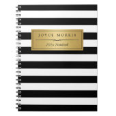 Klassisches Gold und elegante Schwarz-weiße Notizblock (Vorderseite)