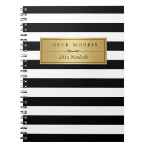 Klassisches Gold und elegante Schwarz-weiße Notizblock