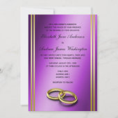Klassisches Gold und Lila, Hochzeiten Einladung (Vorderseite)