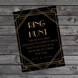 Klassisches Gold Vintag Ring Hunt Brautparty Sign Poster