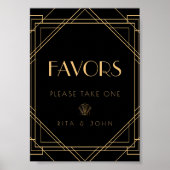 Klassisches Gold Vintage Gefallen Hochzeitstisch Poster (Vorne)