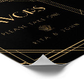 Klassisches Gold Vintage Gefallen Hochzeitstisch Poster (Ecke)