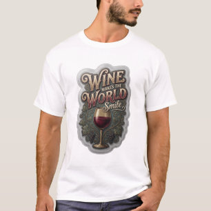 Klassisches Gold WEIN MACHT DIE WELT LACHEN T-Shirt