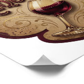 Klassisches Gold WINE REQUIRED Textdesign Poster (Ecke)