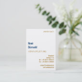 Klassisches Goldblau Visitenkarte (Stehend Vorderseite)