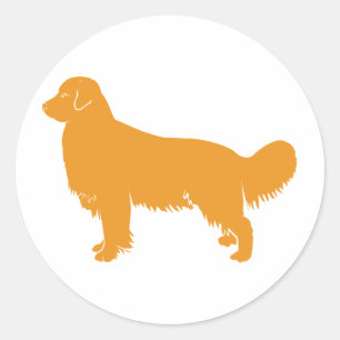 Klassisches Golden Retriever Profil Runder Aufkleber
