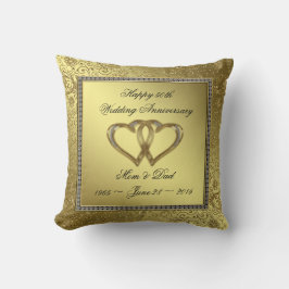 Klassisches Golden Wedding Anniversary Throw Kisse Kissen