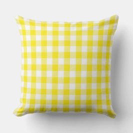 Klassisches Golden Yellow Gingham Throw Kissen