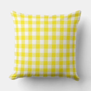 Klassisches Golden Yellow Gingham Throw Kissen