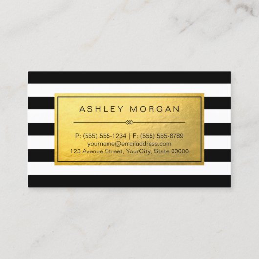 Klassisches goldenes Etikett mit Schwarz-weißen St Visitenkarte (Rückseite)