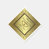 Klassisches goldenes Hochzeitspapier Napkins Serviette (Ecke)